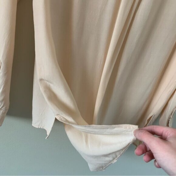 Anthropologie Lush Women’s Button Blouse Top 3/4 Length Sleeve Peach Pink Small - Picture 15 of 16